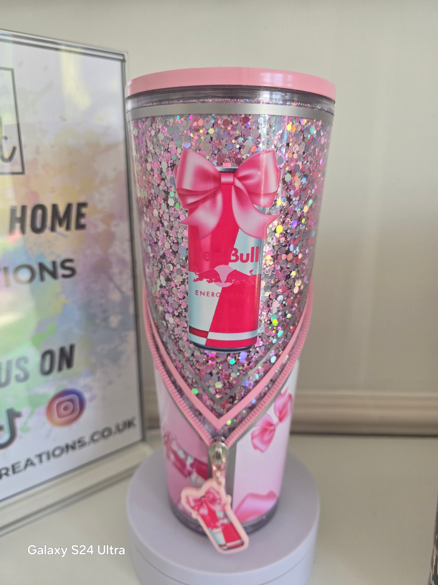 PINK BULL ZIPPER TUMBLER