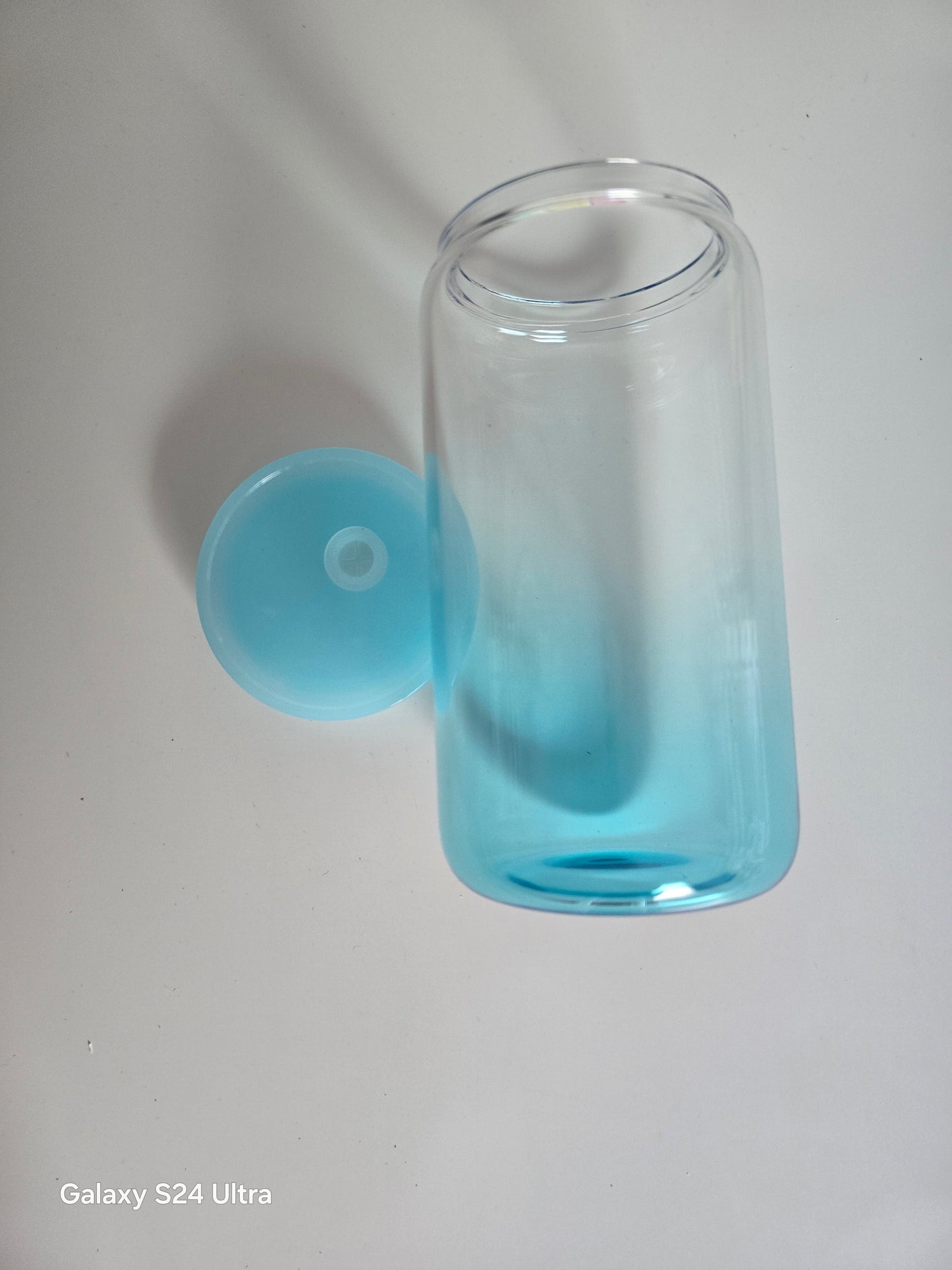 16 OZ GLASS GRADIENT LIGHT BLUE CAN