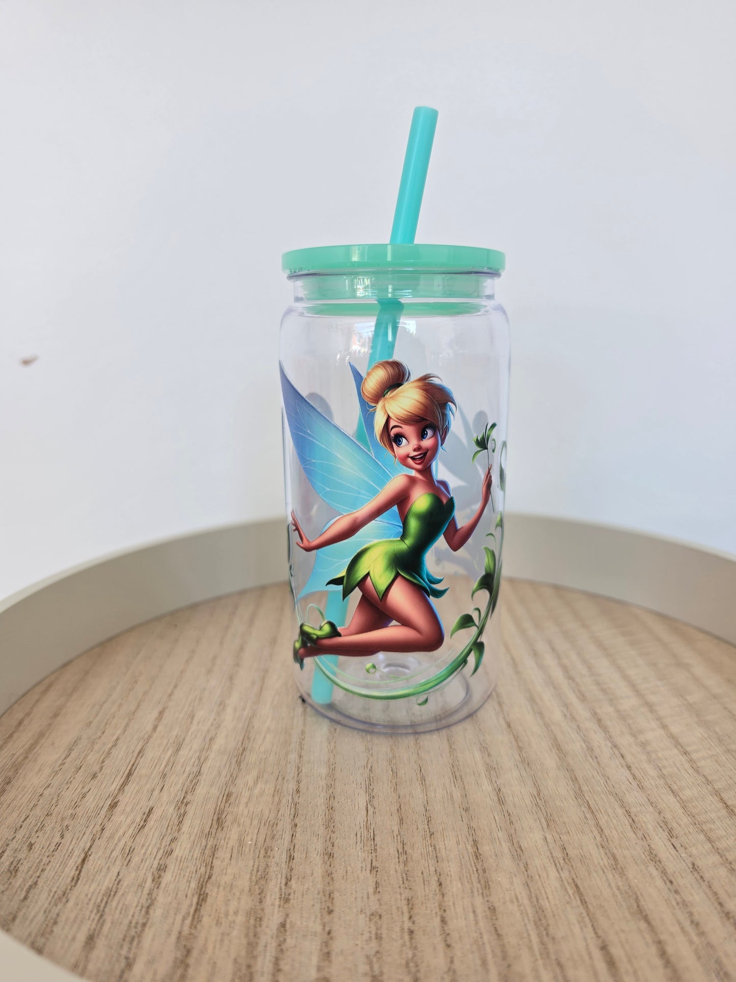 Tink acrylic cup with straw & lid