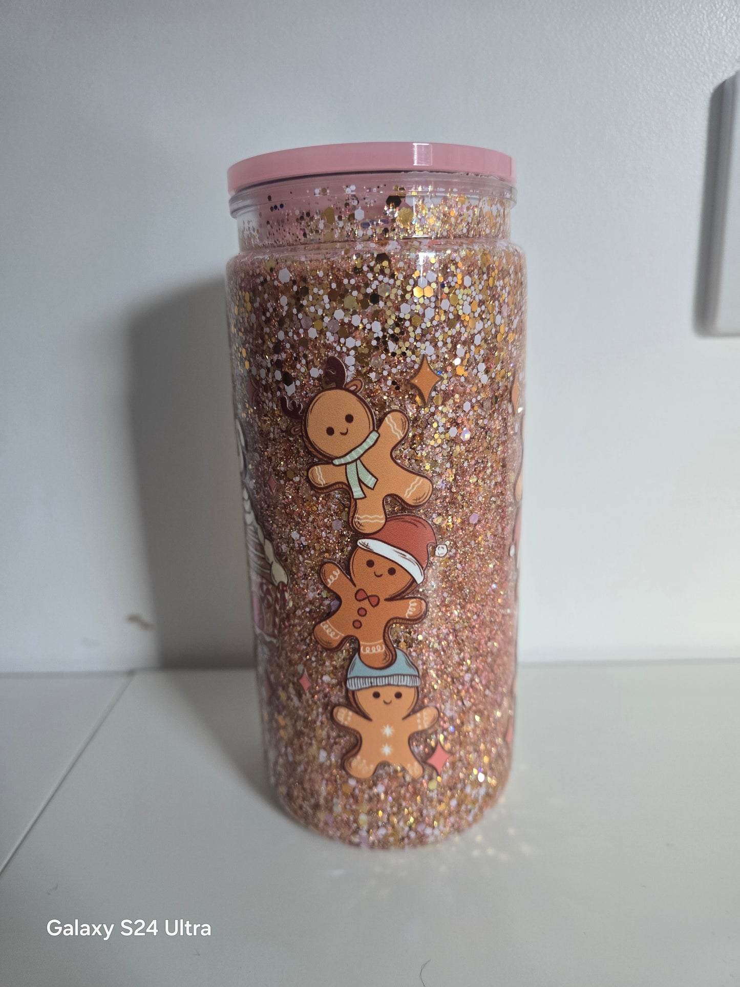 CHRISTMAS GINGERBREAD SNOWGLOBE ACRYLIC CUP