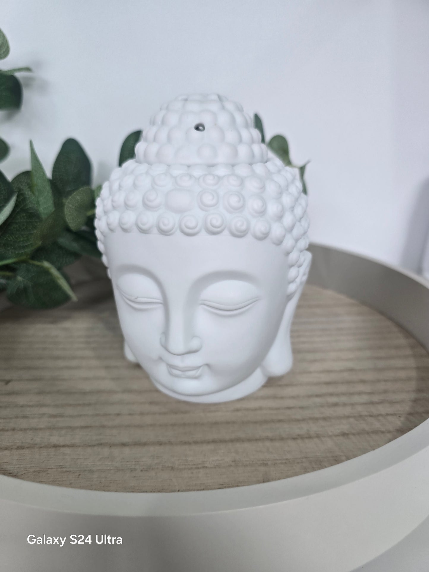 WHITE  BUDDHA HEAD BURNER