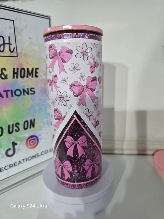 BOWS  glass 20oz snowglobe   ready to ship