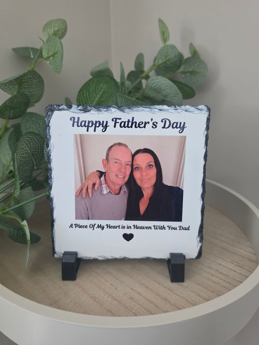 Personalised Photo Slate – Memorial, Father’s Day & Keepsake Gift