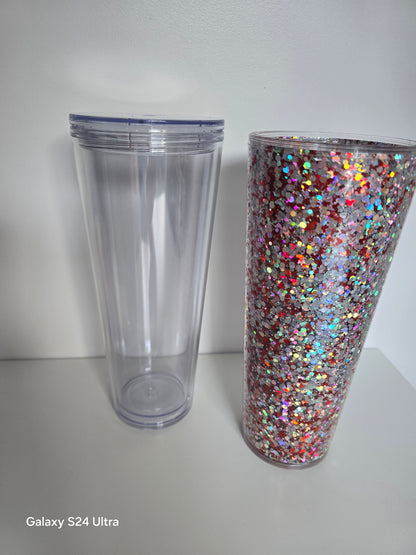 24 OZ ACRYLIC SNOWGLOBE/LAVA TUMBLER