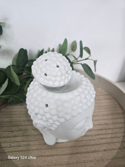 WHITE  BUDDHA HEAD BURNER