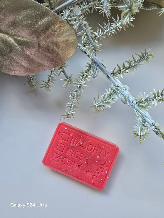 "SANTA CLAUSMOPLITAN "NAUGHT , NICE , C**T