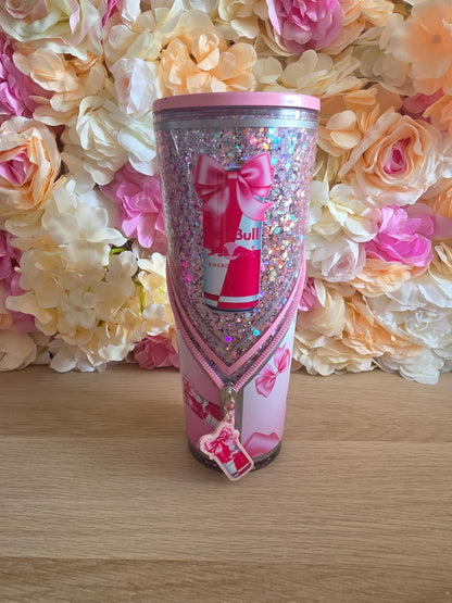 PINK BULL  ZIPPER TUMBLER