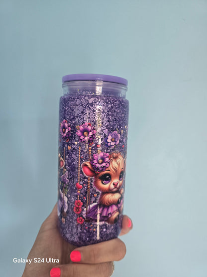 HIGHLAND COW  SNOWGLOBE ACRYLIC CUP