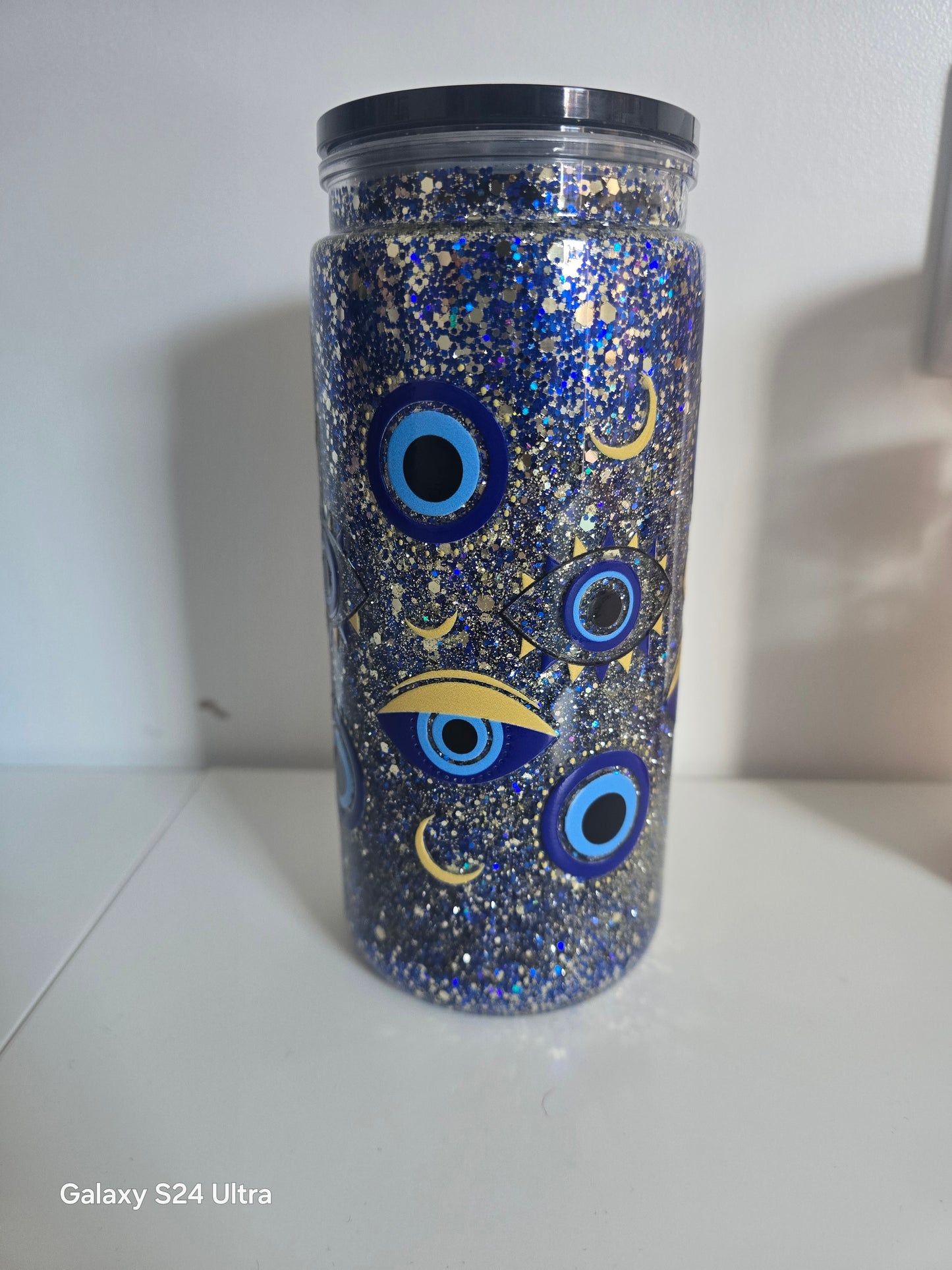 EVIL EYE SNOWGLOBE ACRYLIC CUP