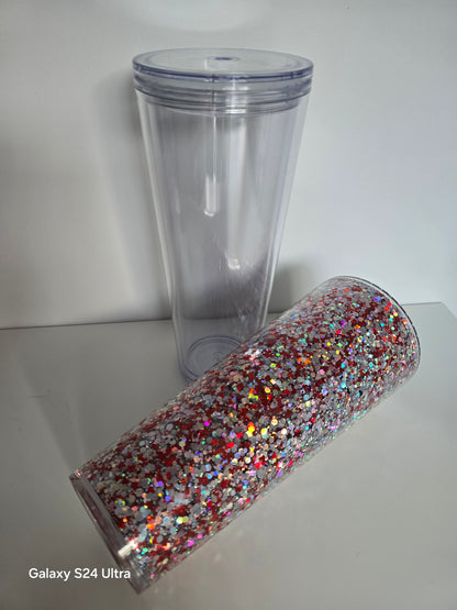 24 OZ ACRYLIC SNOWGLOBE/LAVA TUMBLER