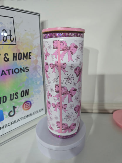 BOWS  glass 20oz snowglobe   ready to ship