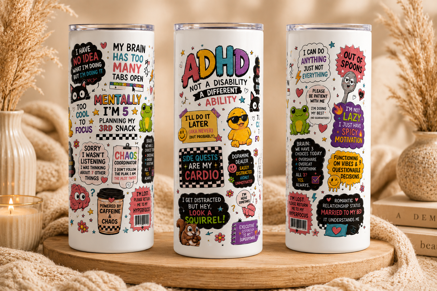 ADHD Tumbler – 20oz Skinny Tumbler