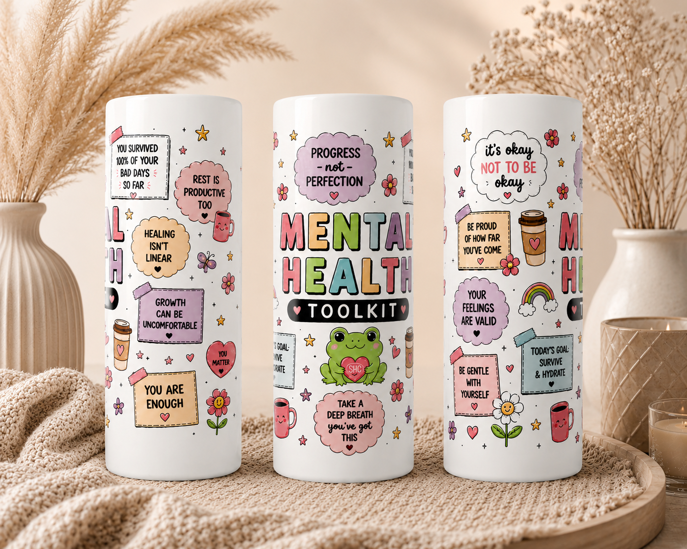 Mental Health Toolkit Tumbler 💖