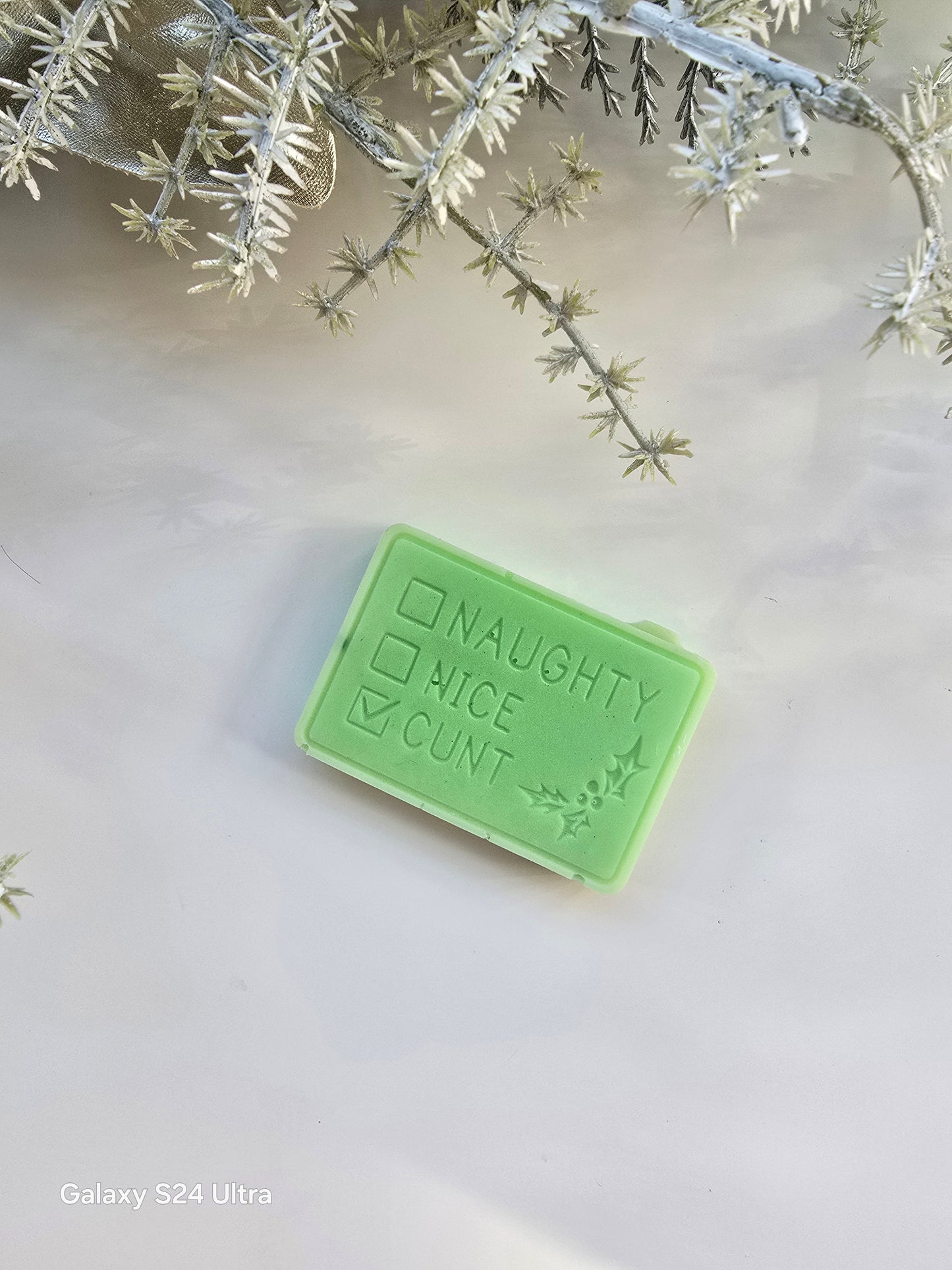 "MERRY CHRISTMAS YA FILTHY ANIMAL "NAUGHT , NICE , C**T