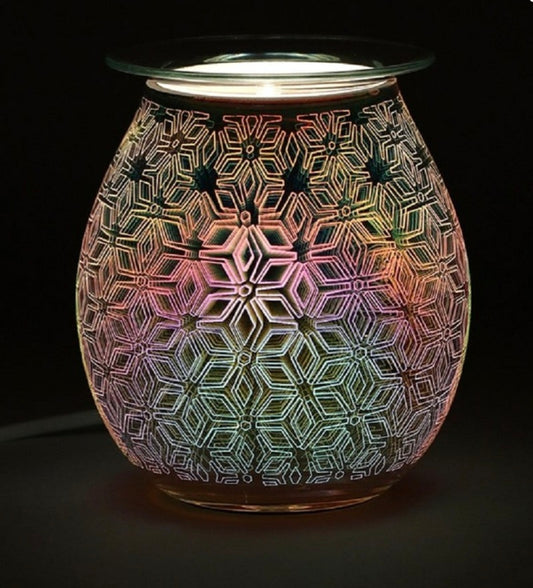 3D GEOMETRIC FLOWER   LIGHT UP ELECTRIC BURNER